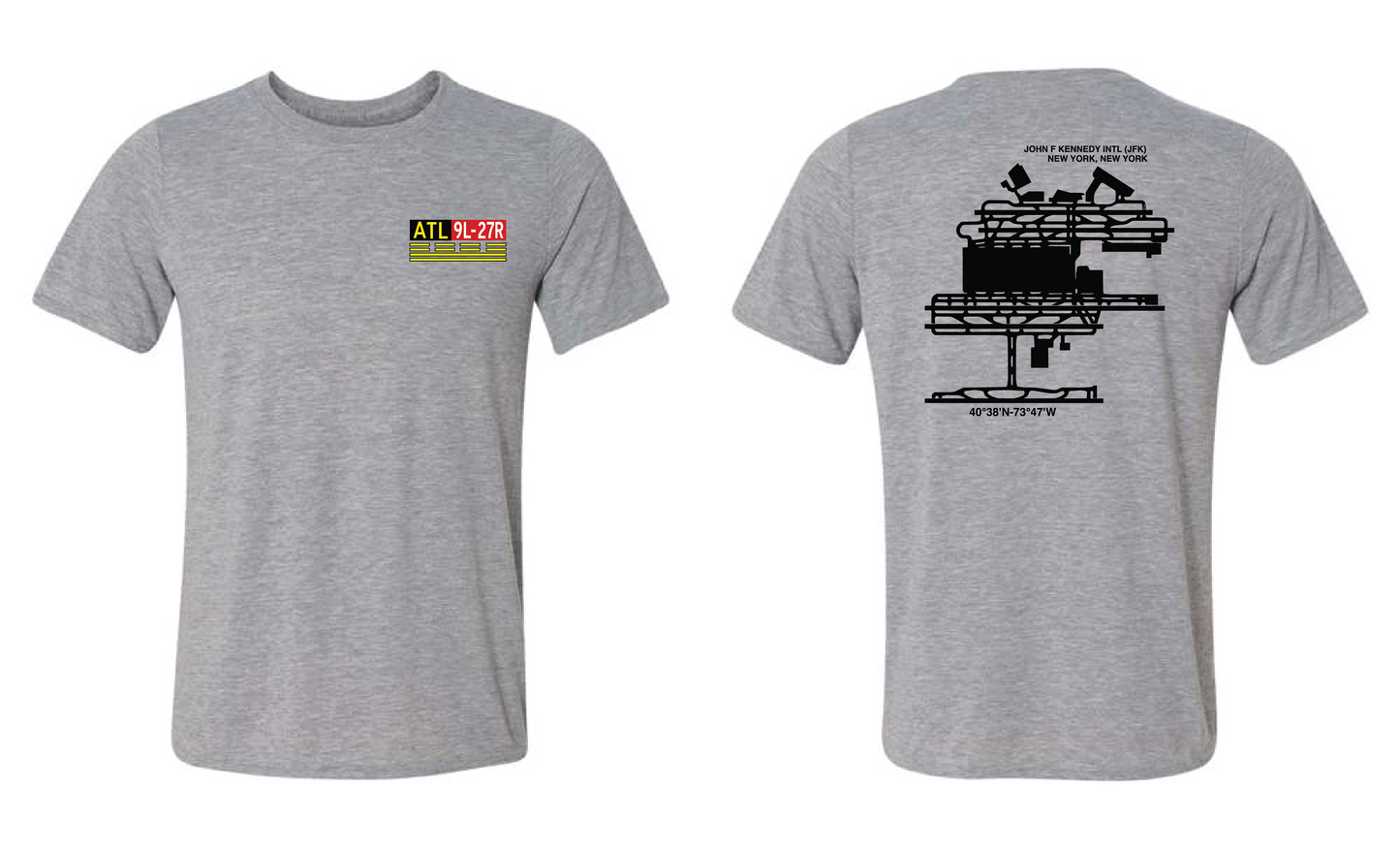 Hold Short Line T-Shirt – Airport Sign Front, Airfield Diagram Back