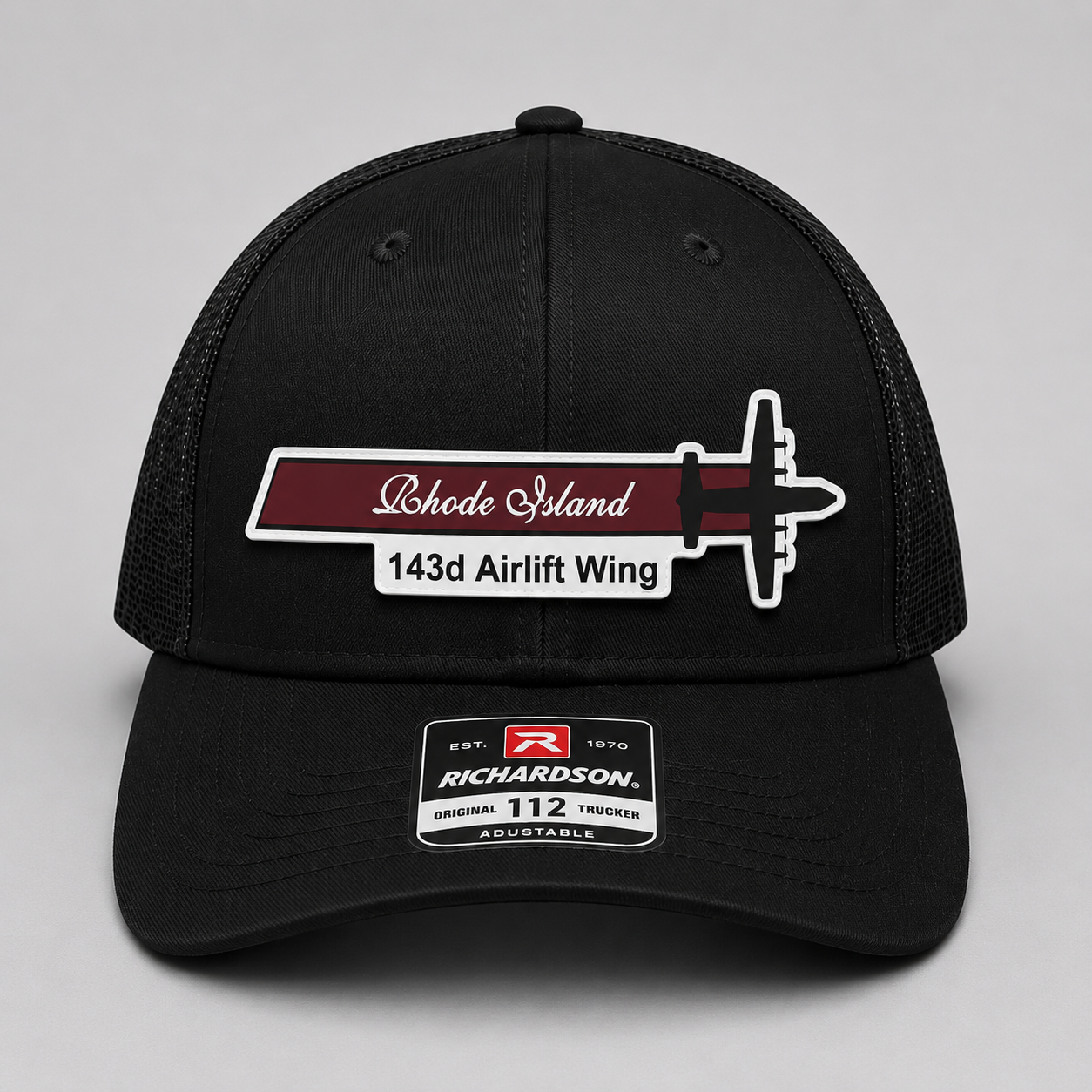 143rd AW Quonset RI C-130J Squadron Tail Flash Hat - White Tail Flash