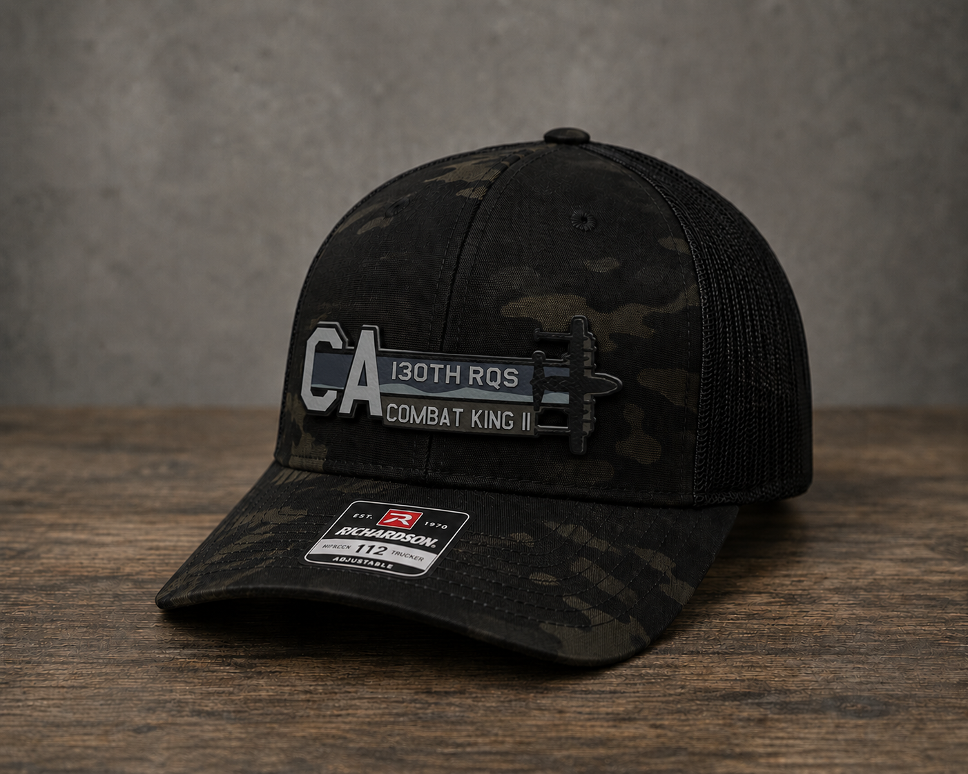 130th RQS California ANG HC-130J Combat King II Squadron Tail Flash HAT – UV Leatherette