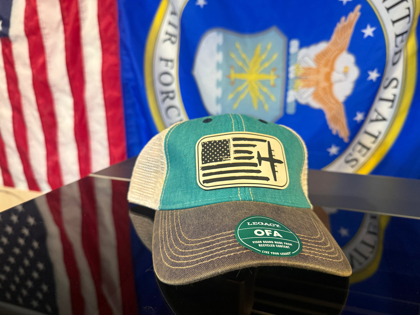 Custom Aviation Hat – Legacy Old Favorite Engraved Leather Patch