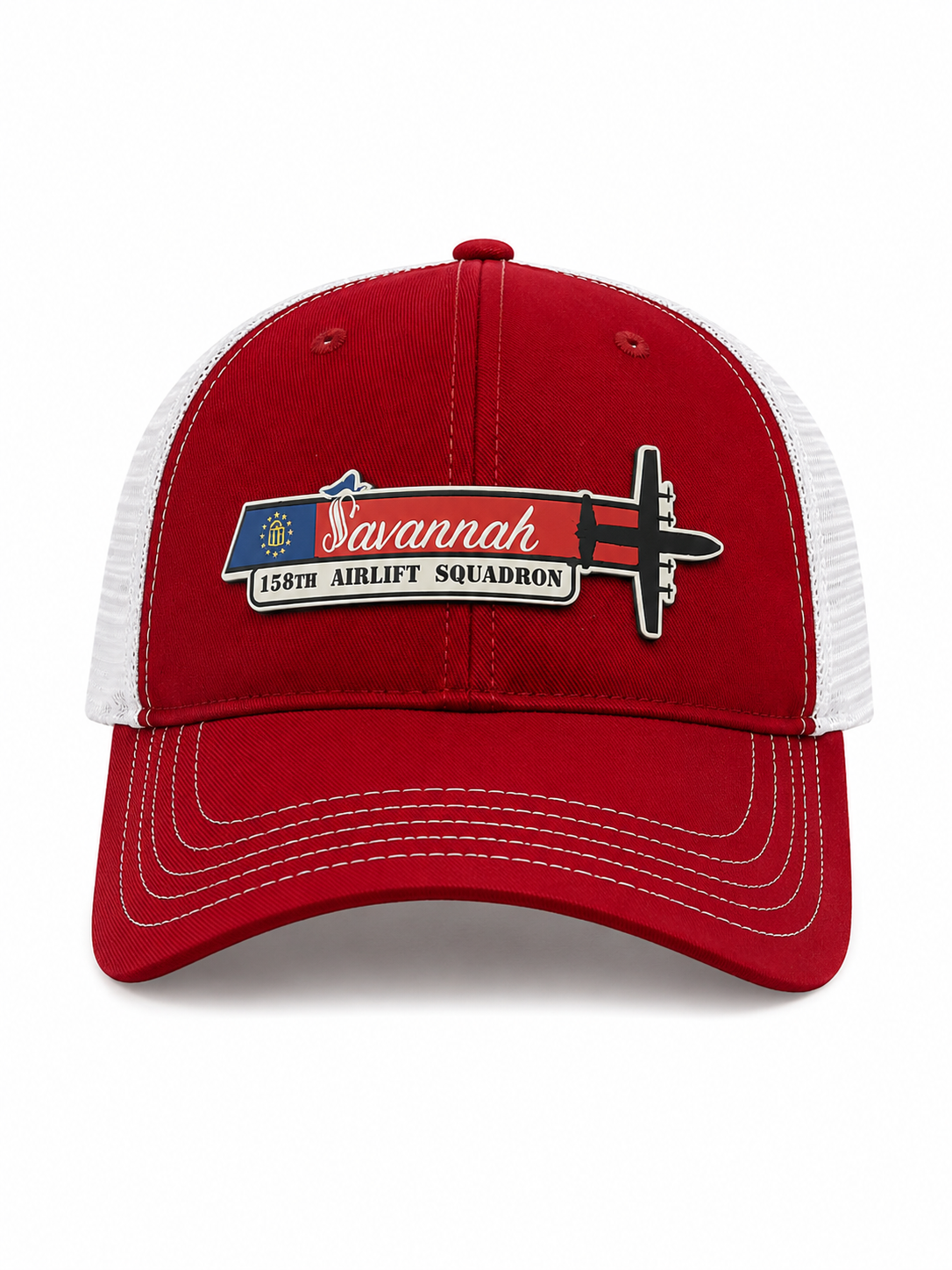 165th AW Savannah C-130J Squadron Tail Flash HAT - UV Leatherette Squadron Tail Flash