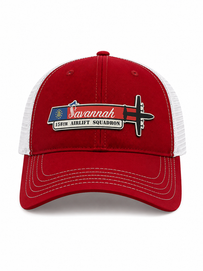 165th AW Savannah C-130J Squadron Tail Flash HAT - UV Leatherette Squadron Tail Flash