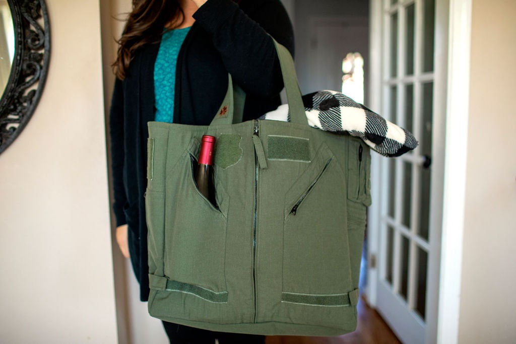 Handcrafted Flight Suit/Uniform Memory Tote Bag — Upcycled Keepsake