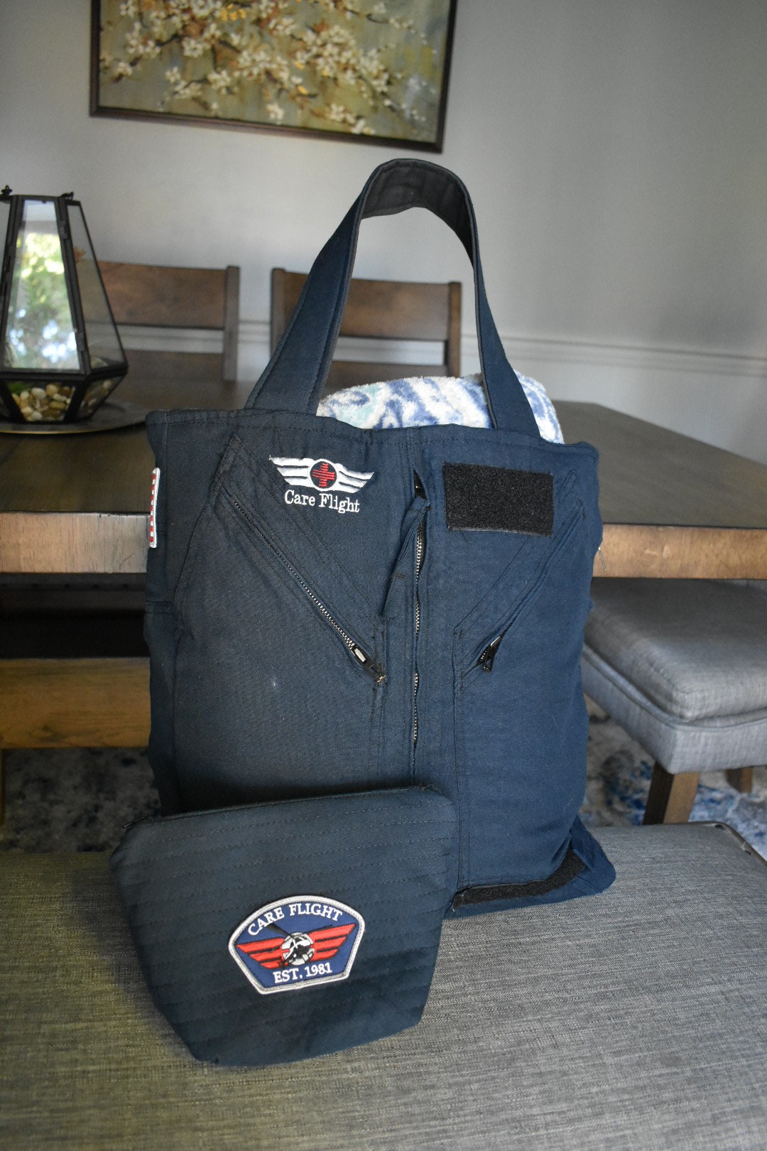 Handcrafted Flight Suit/Uniform Memory Tote Bag — Upcycled Keepsake