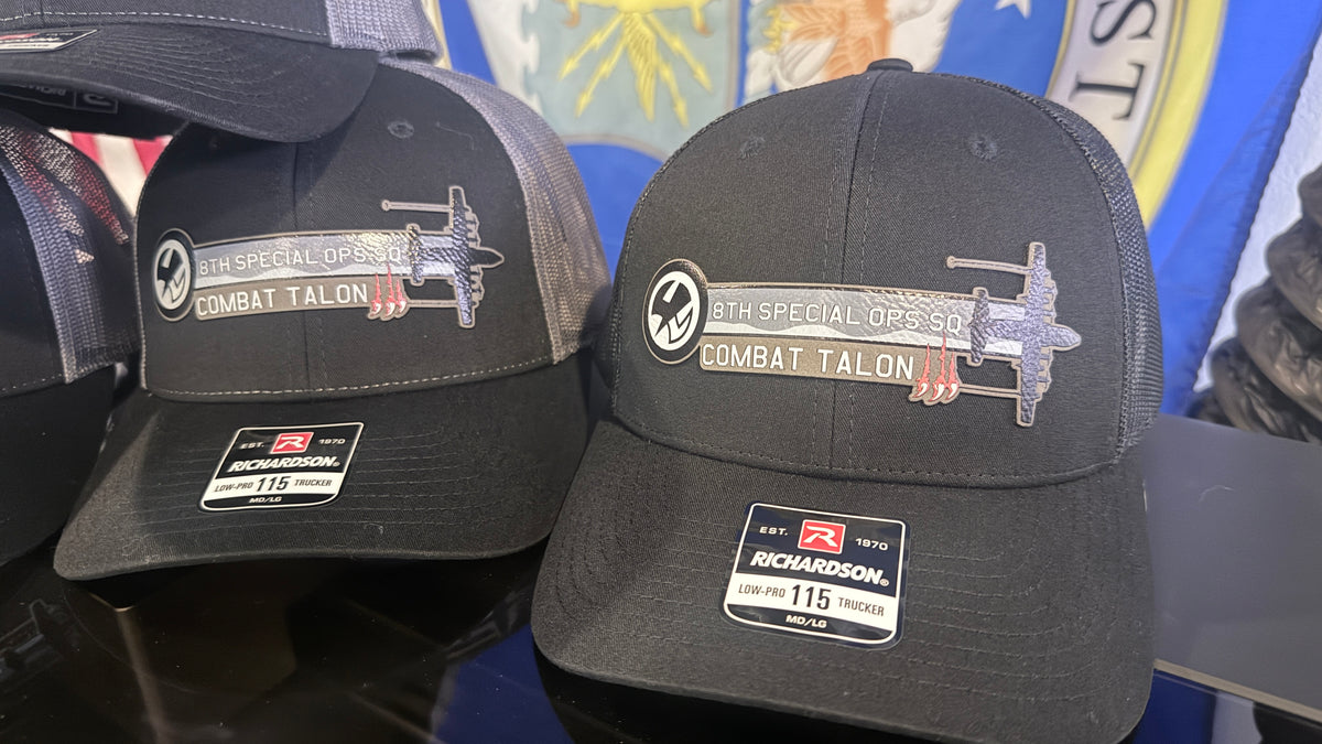8th SOS Blackbirds Hurlburt Field MC-130J Squadron Tail Flash Hat – UV Leatherette
