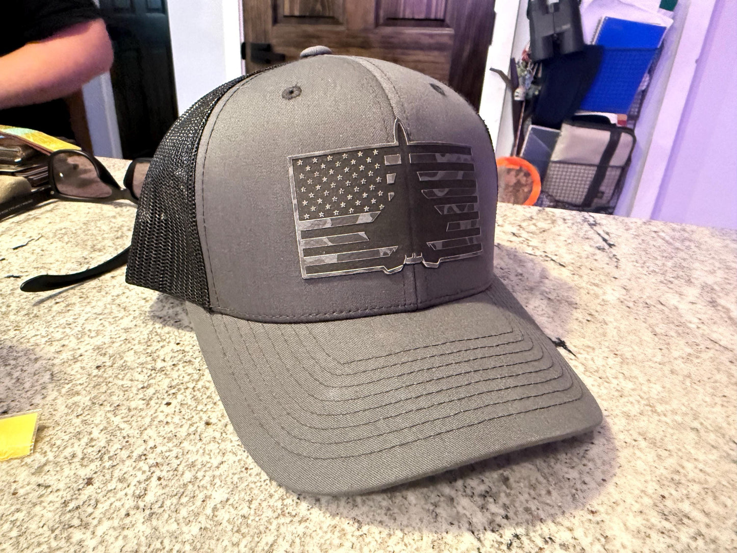 Custom Aviation Hat – Richardson 112 / 115 Engraved Leather Patch
