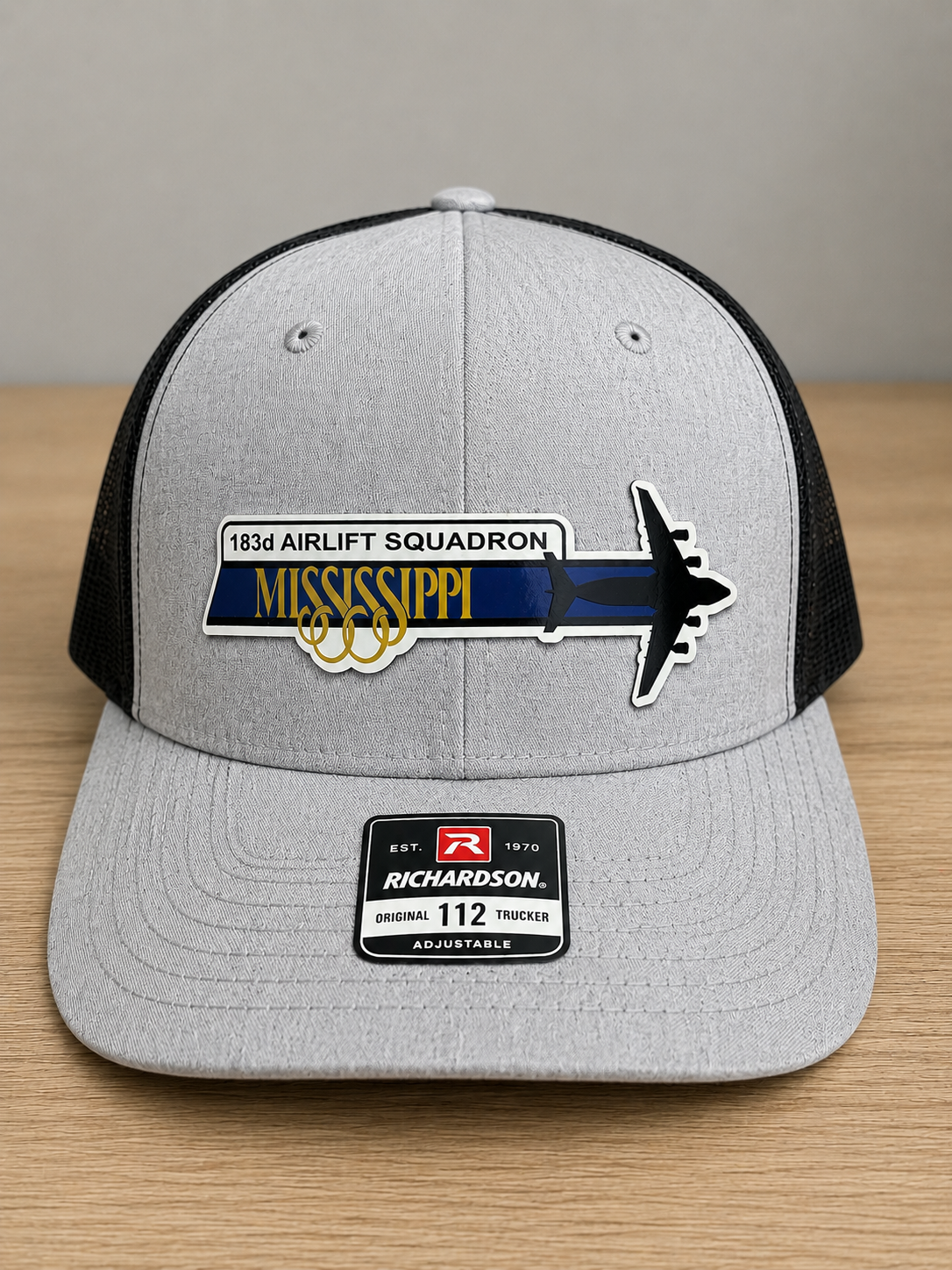 172nd AW Jackson MS ANG C-17 Wing Tail Flash HAT – UV Leatherette