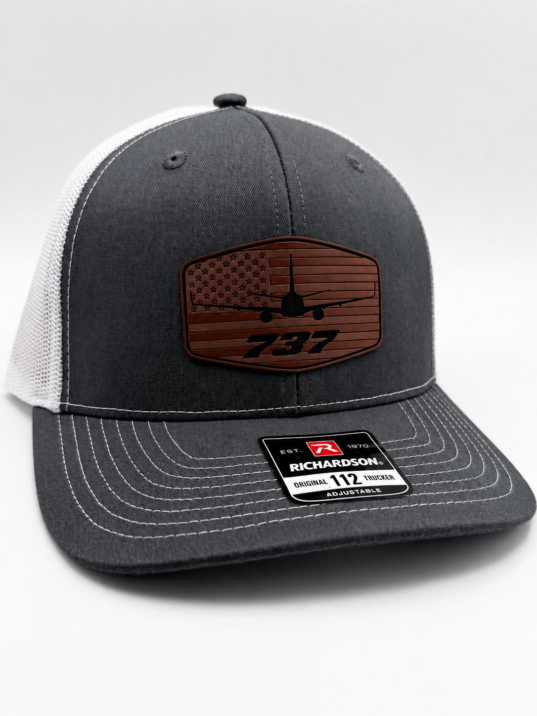 737 Patch Hat – Laser Engraved Leatherette | V1Rot8