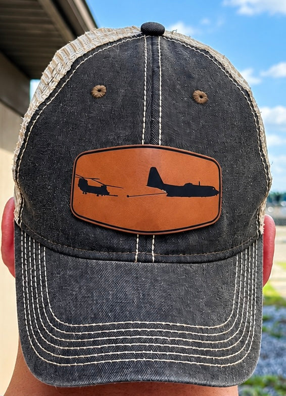 Custom Air Refueling Patch Hat – Your Tanker, Your Receiver | Laser Engraved Leatherette