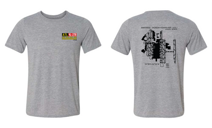Hold Short Line T-Shirt – Airport Sign Front, Airfield Diagram Back