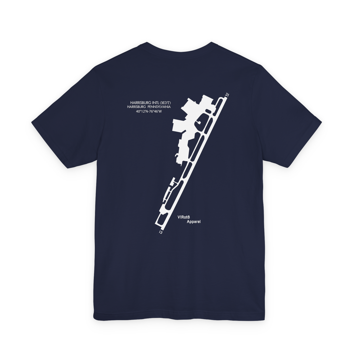 Hold Short Line T-Shirt – Any Airport | Front Sign, or Front + Full Airfield Diagram