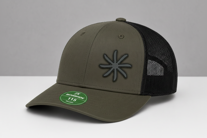 C-130 8-blade prop laser-engraved leatherette patch hat