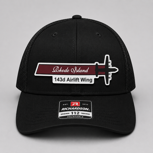 143rd AW Quonset RI C-130J Squadron Tail Flash Hat - White Tail Flash