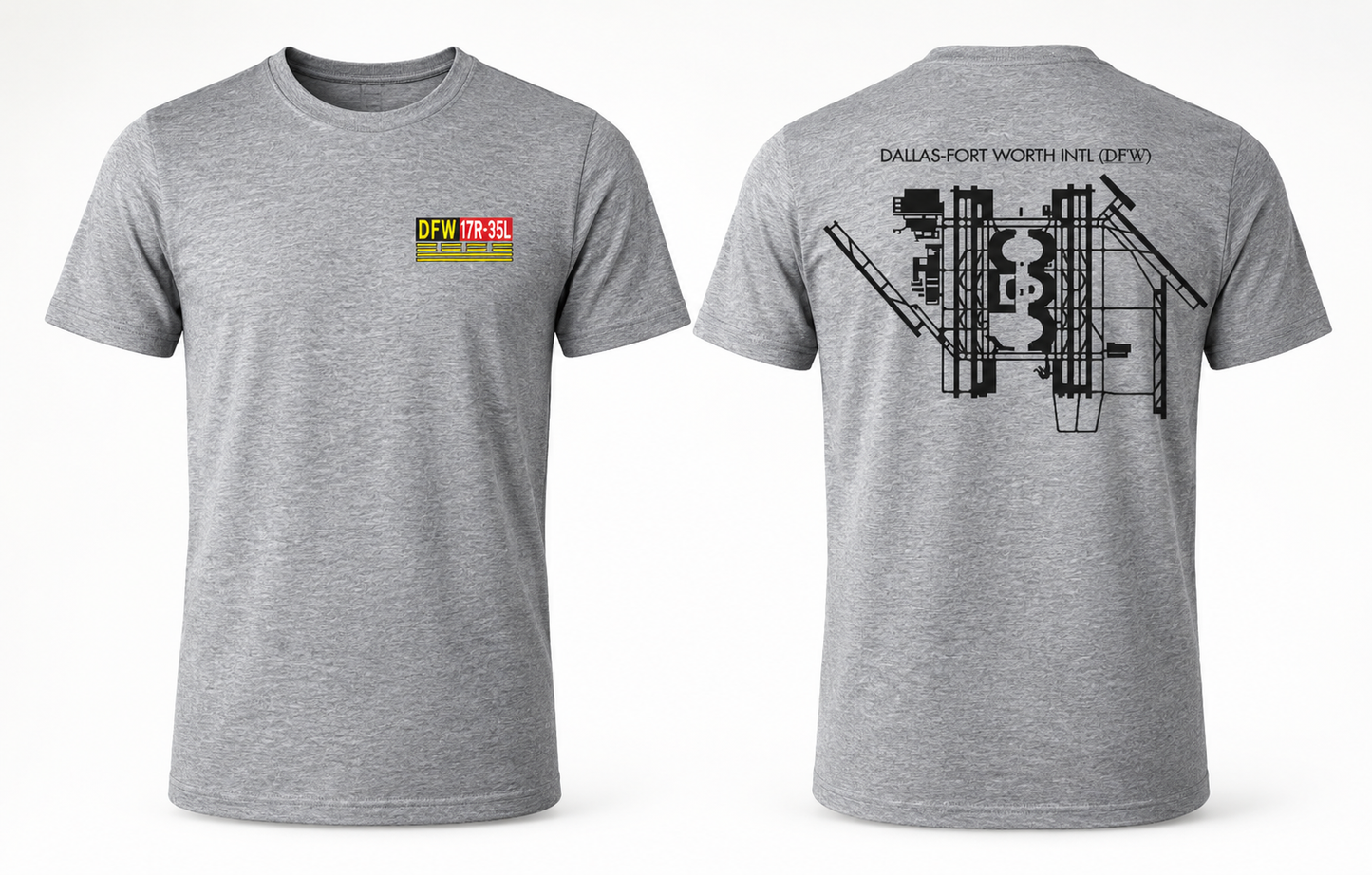 Custom Hold Short Line T-Shirt – Your Airport, Any Airfield | Front Sign + Back Diagram