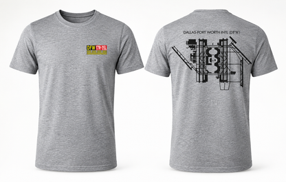 Custom Hold Short Line T-Shirt – Your Airport, Any Airfield | Front Sign + Back Diagram