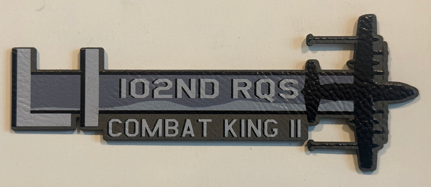 102nd RQS New York ANG HC-130J Combat King II Squadron Tail Flash HAT – UV Leatherette