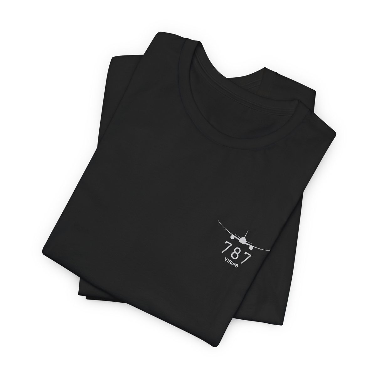Black 787 Nose Profile Tee folded