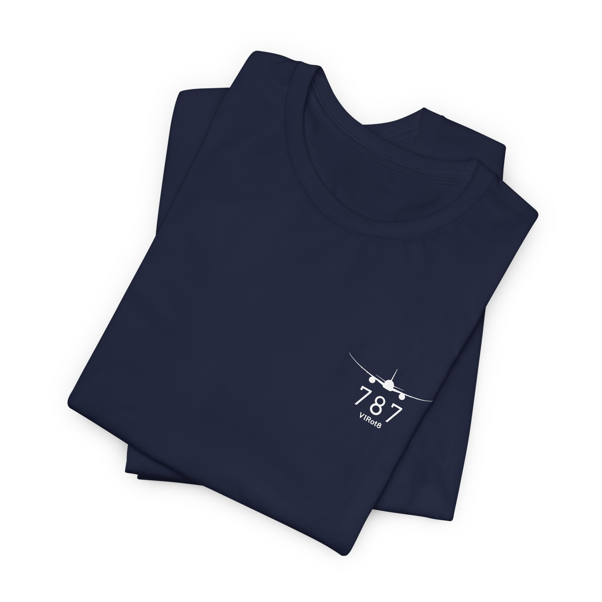 Navy 787 Nose Profile Tee folded