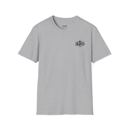 V1Rot8 320 Type Tee front — left chest 320 type designation with V1Rot8 mark