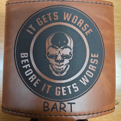 193d SOS Leatherette 12oz Can Sleeve