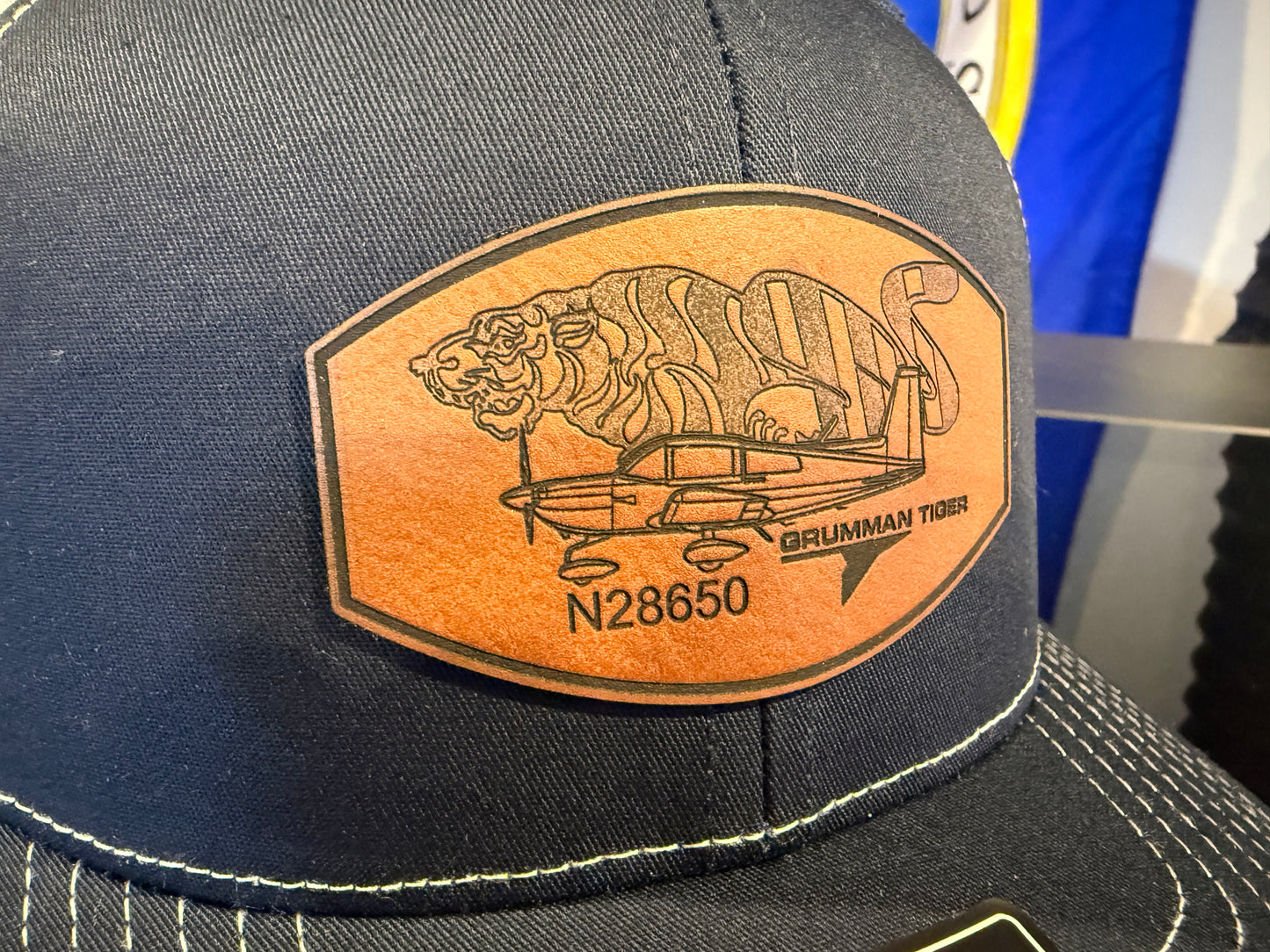 Custom Aviation Hat – Richardson 112 / 115 Engraved Leather Patch