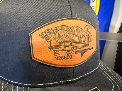 Custom Aviation Hat – Richardson 112 / 115 Engraved Leather Patch