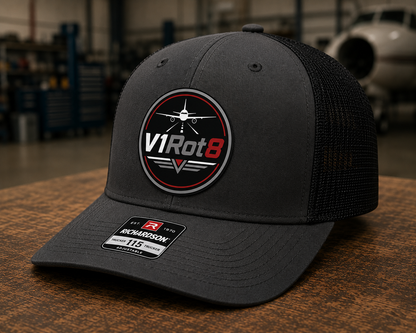 V1Rot8 Aviation Patch Hat – Pilot • Maintainer • Enthusiast