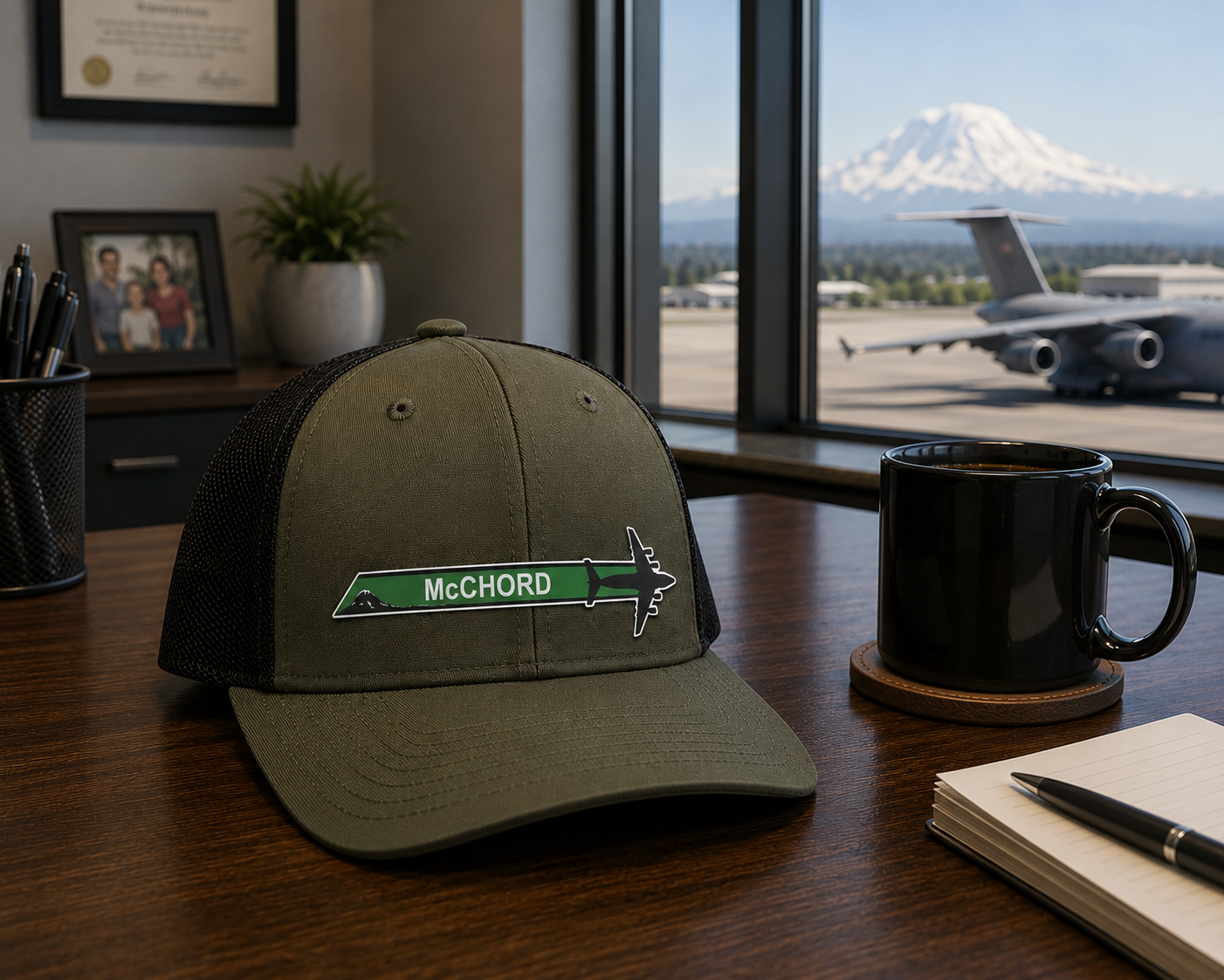 62nd AW Joint Base Lewis-McChord C-17 Wing Tail Flash HAT – UV Leatherette