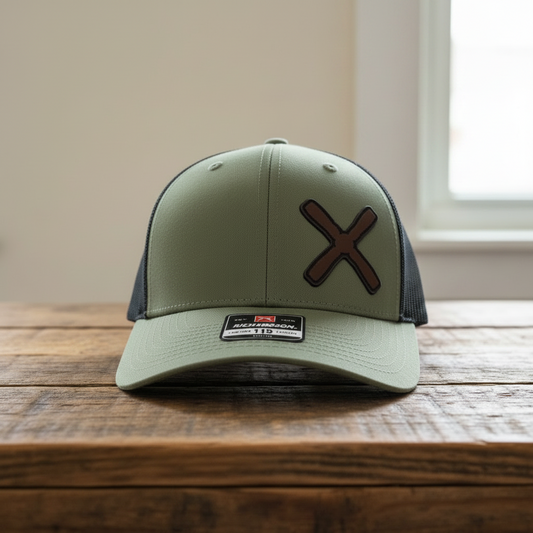 C-130 Legacy 4-blade prop laser-engraved leatherette patch hat