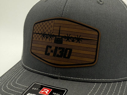 C-130H 8-blade prop flag patch hat – additional view 2