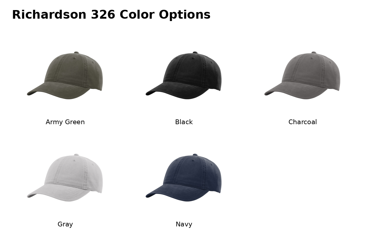 Richardson 326 peached dad hat color options