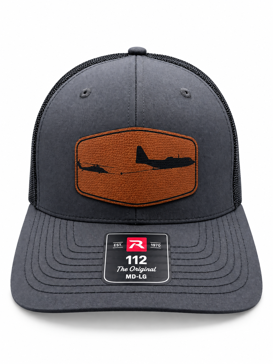 HC-130J & HH-60 Air Refueling Patch Hat – Laser Engraved Leatherette