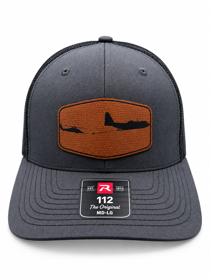 HC-130J & HH-60 Air Refueling Patch Hat – Laser Engraved Leatherette