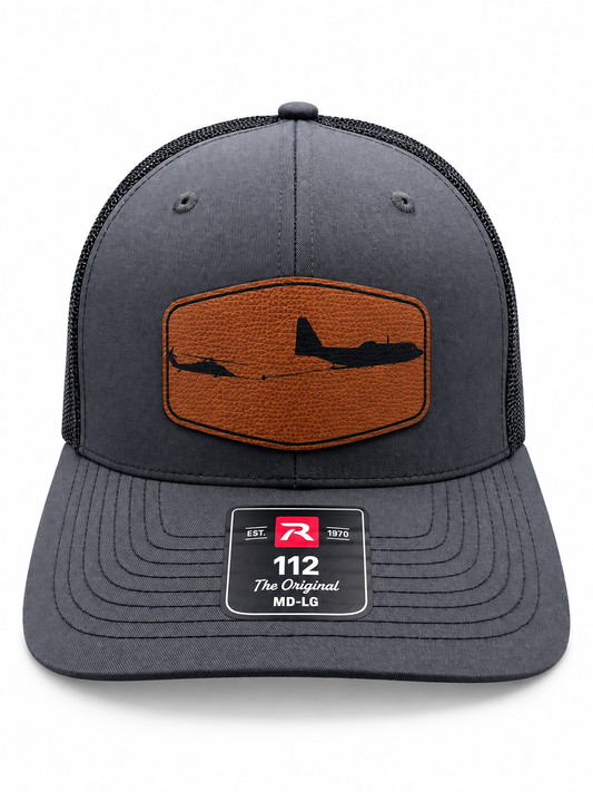 HC-130J & HH-60 Air Refueling Patch Hat – Laser Engraved Leatherette
