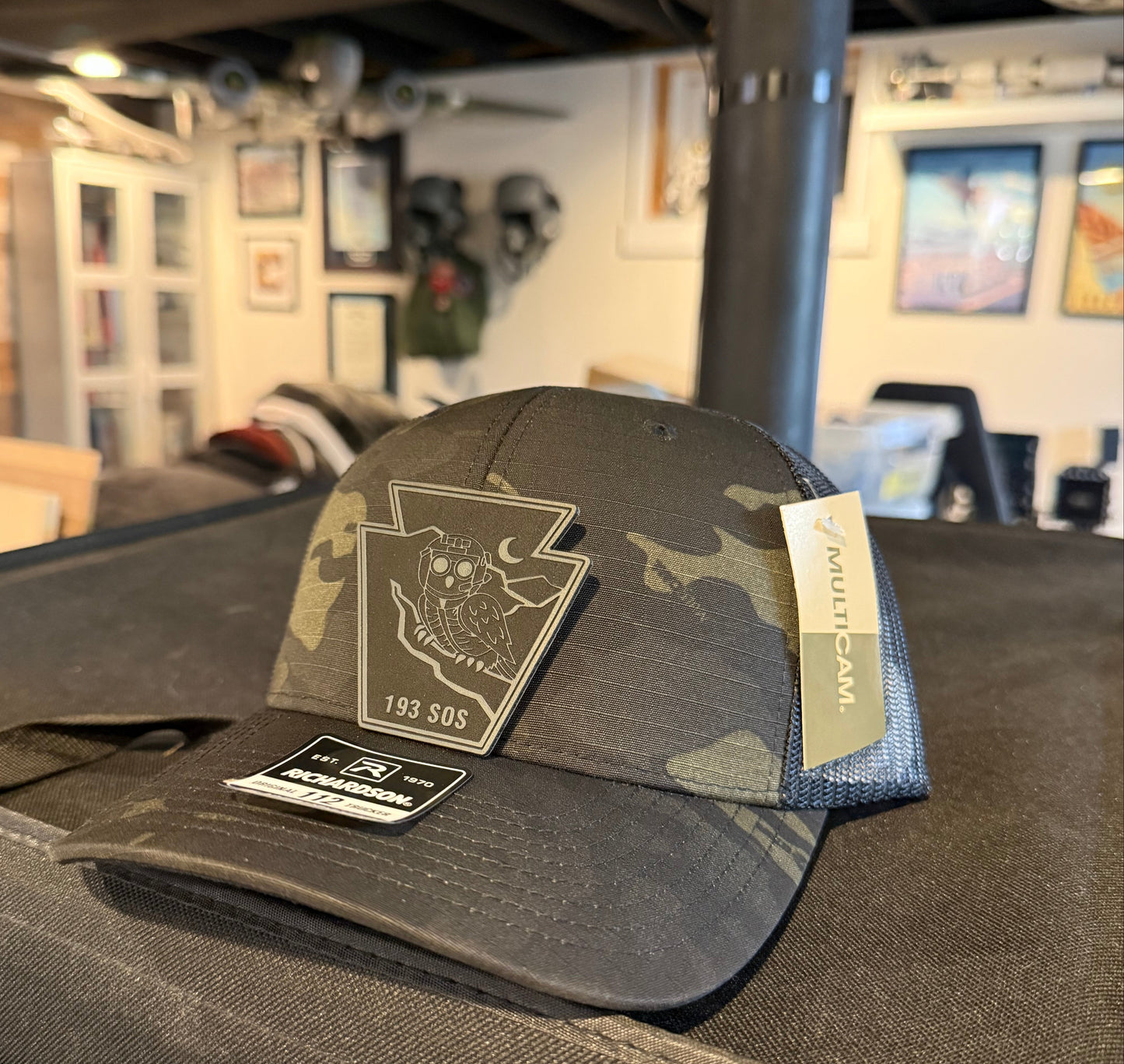 Custom Aviation Hat – Richardson 112 / 115 Engraved Leather Patch