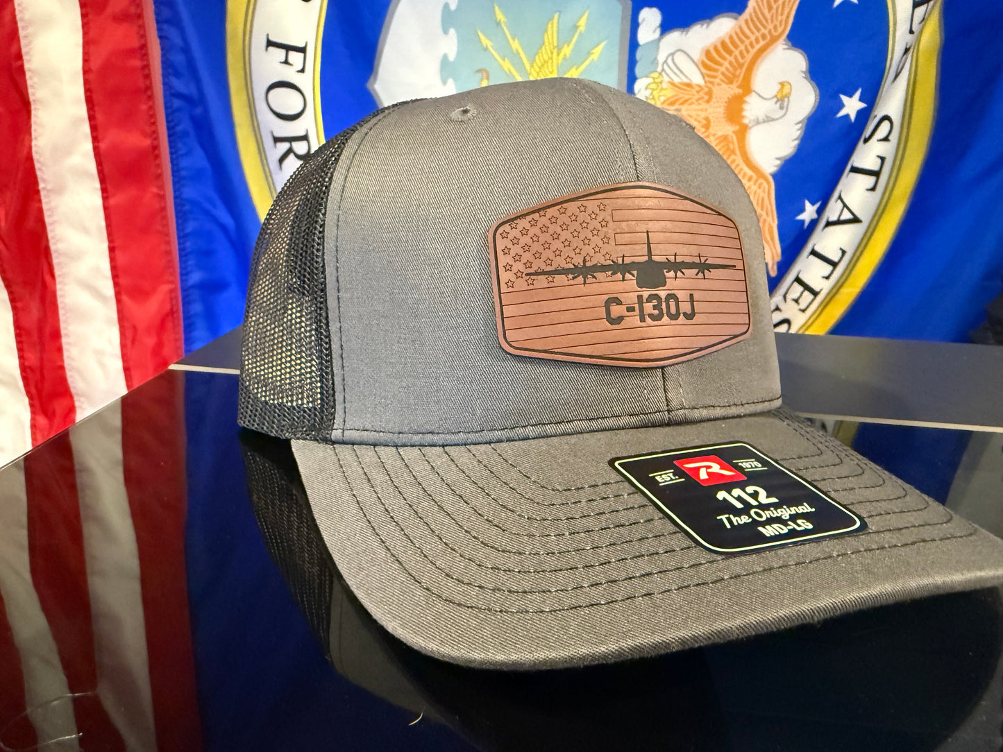 Custom Aviation Hat – Richardson 112 / 115 Engraved Leather Patch