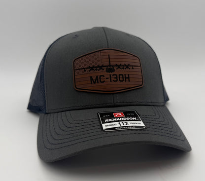 Custom Aviation Hat – Richardson 112 / 115 Engraved Leather Patch