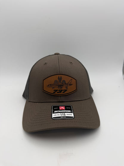 Custom Aviation Hat – Richardson 112 / 115 Engraved Leather Patch