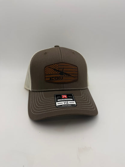 Custom Aviation Hat – Richardson 112 / 115 Engraved Leather Patch