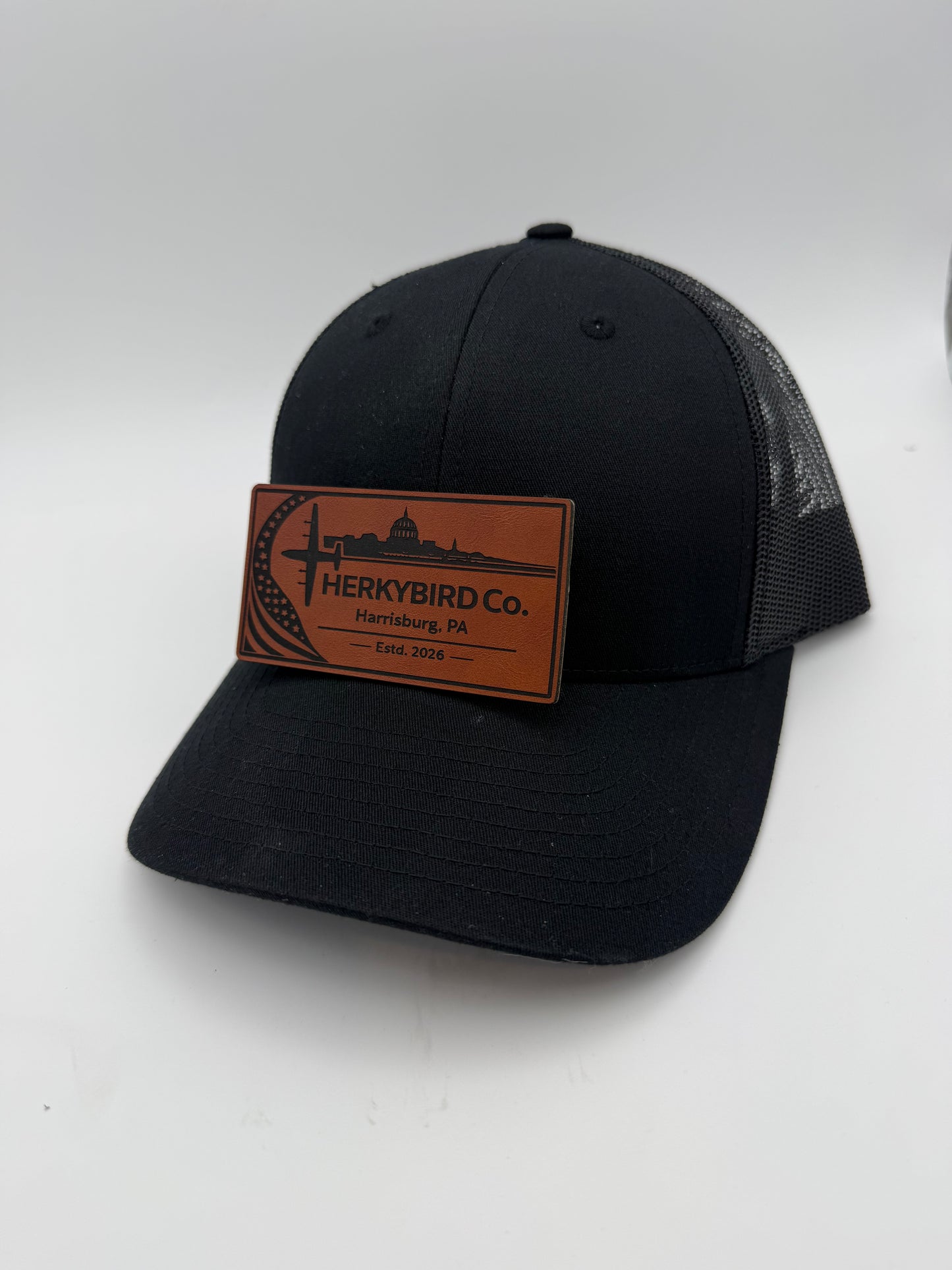 Custom Aviation Hat – Richardson 112 / 115 Engraved Leather Patch
