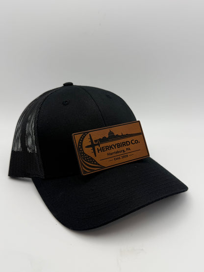 Custom Aviation Hat – Richardson 112 / 115 Engraved Leather Patch