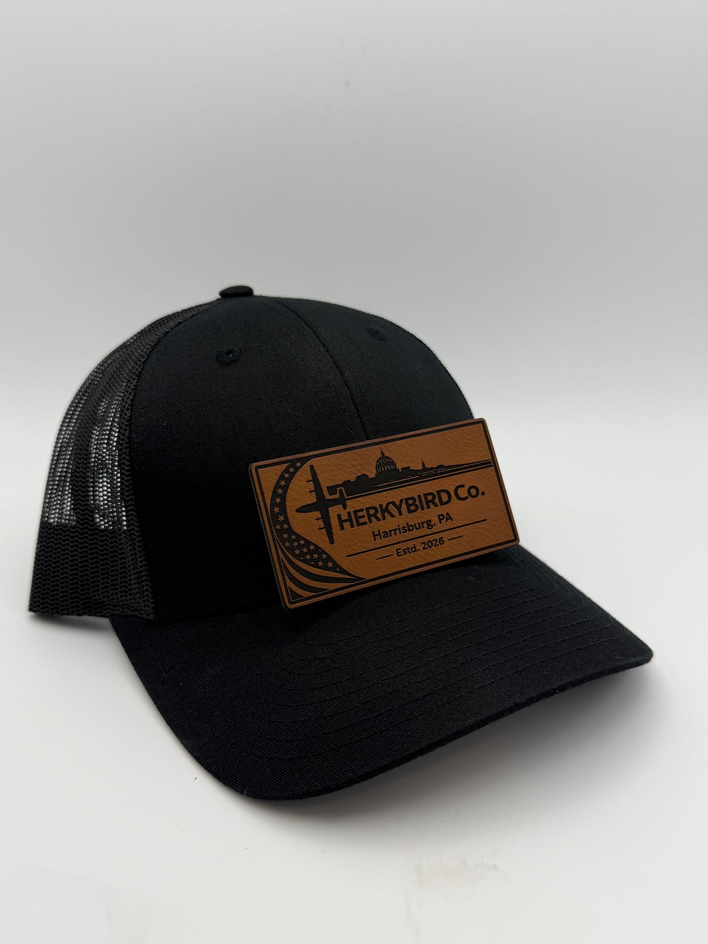 Custom Aviation Hat – Richardson 112 / 115 Engraved Leather Patch
