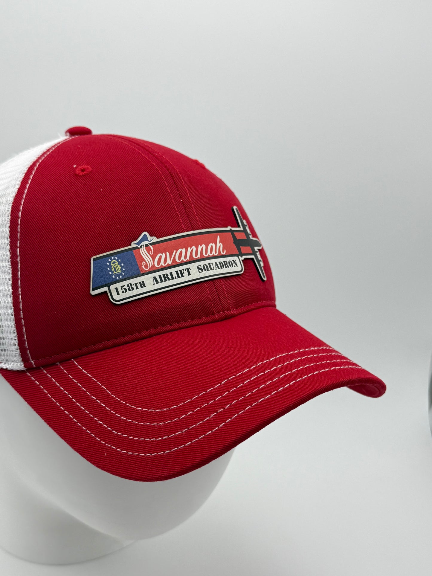 165th AW Savannah C-130J Squadron Tail Flash HAT - UV Leatherette Squadron Tail Flash