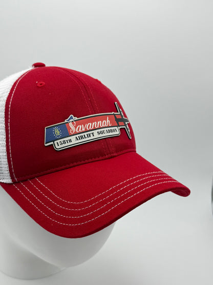 165th AW Savannah C-130J Squadron Tail Flash HAT - UV Leatherette Squadron Tail Flash