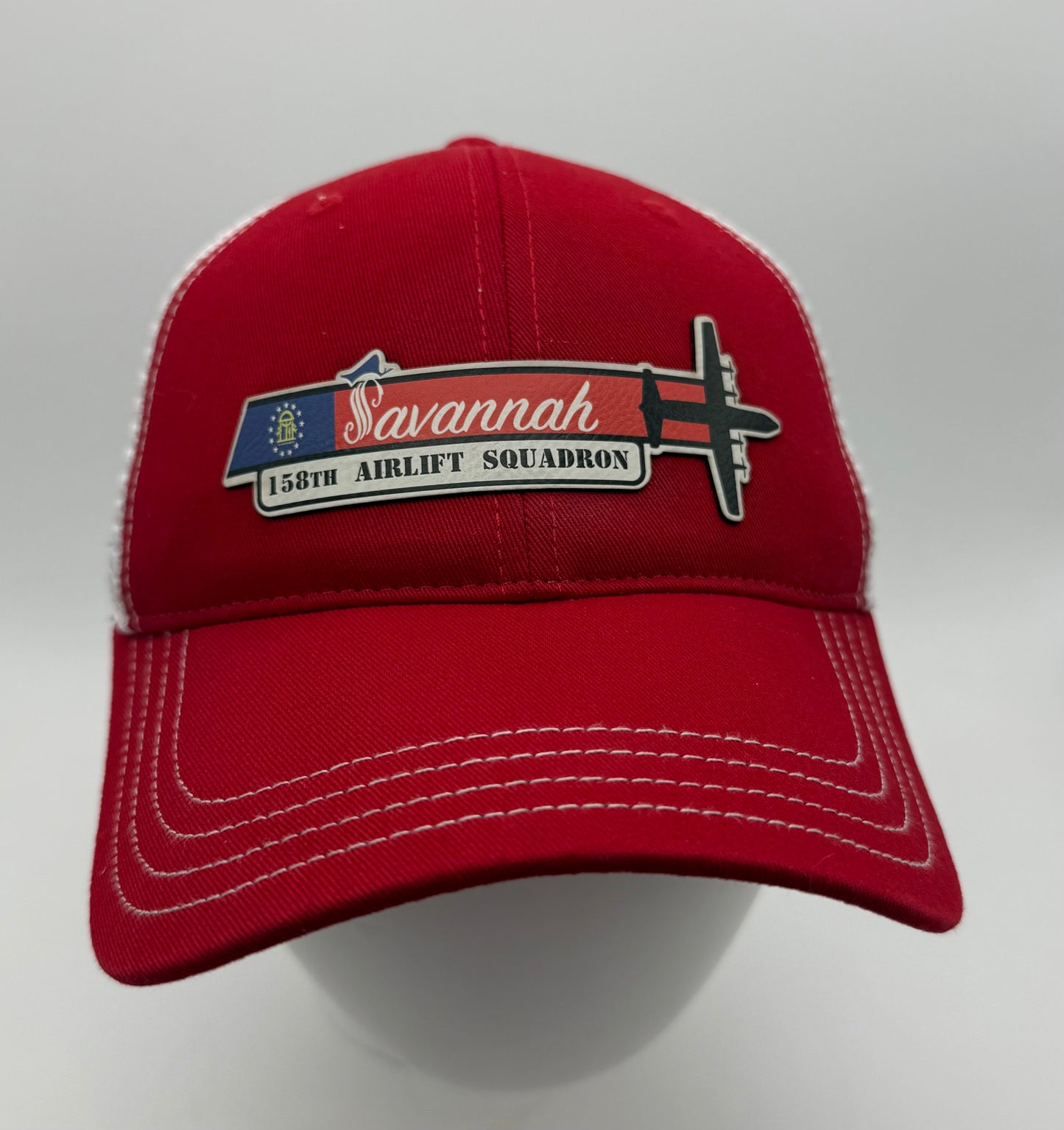 165th AW Savannah C-130J Squadron Tail Flash HAT - UV Leatherette Squadron Tail Flash