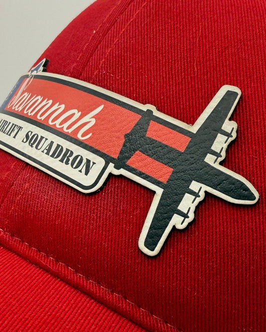 165th AW Savannah C-130J Squadron Tail Flash HAT - UV Leatherette Squadron Tail Flash