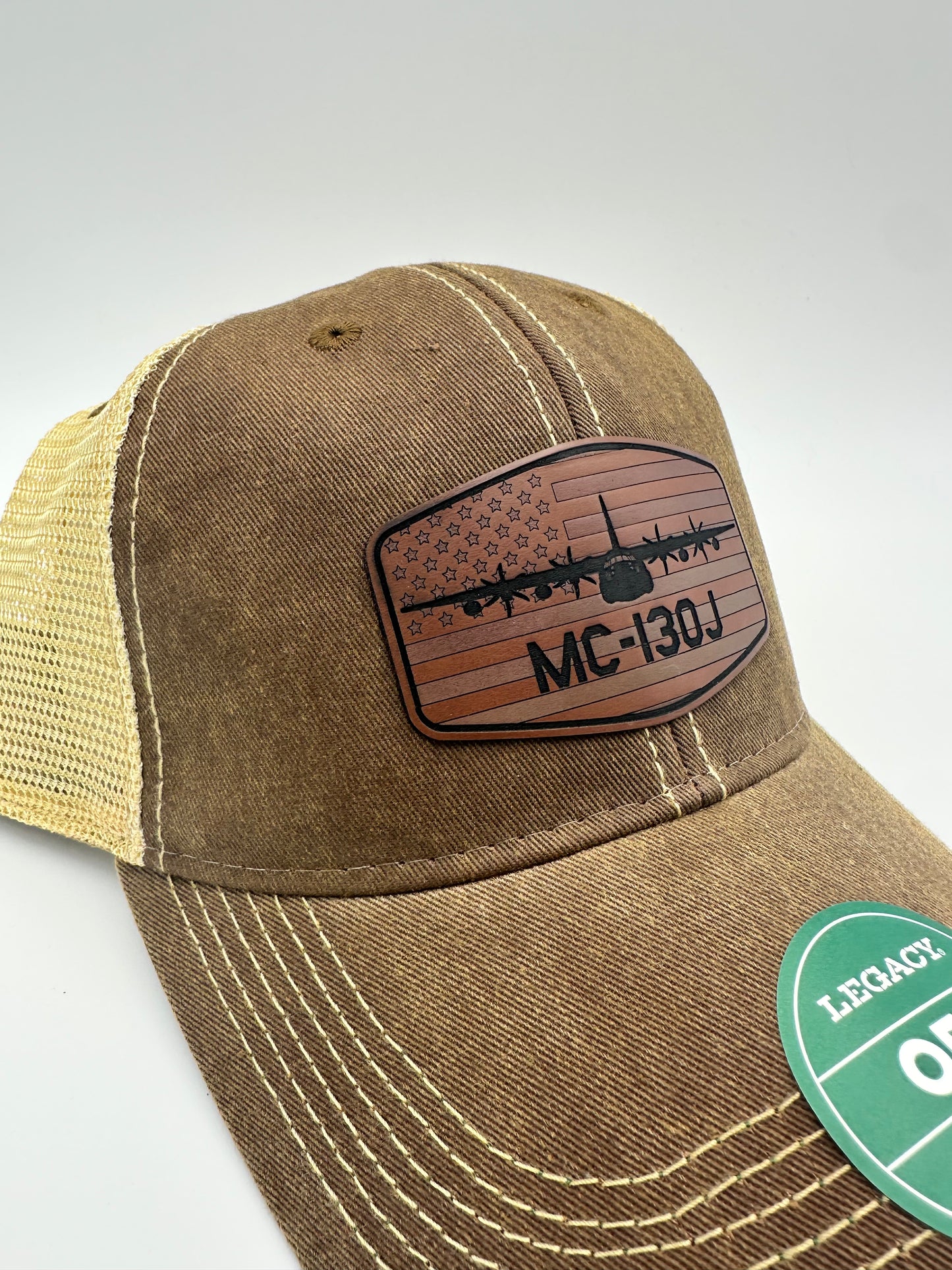 Custom Aviation Hat – Legacy Old Favorite Engraved Leather Patch