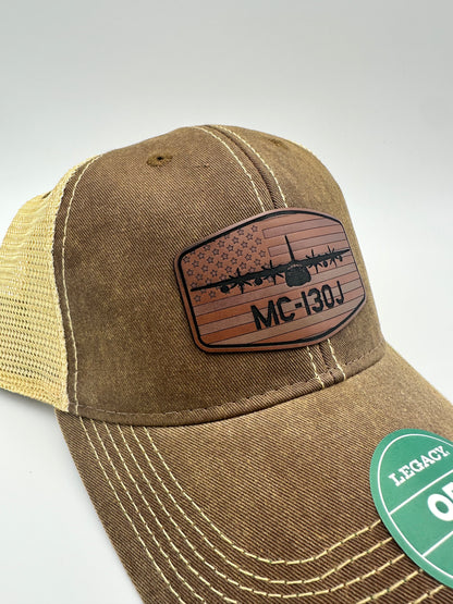 Custom Aviation Hat – Legacy Old Favorite Engraved Leather Patch