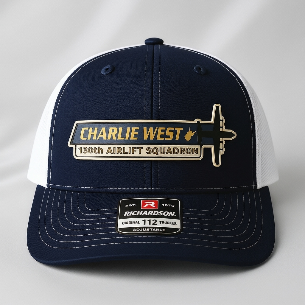 130th AW Charlie West C-130J Wing Tail Flash HAT - UV Leatherette
