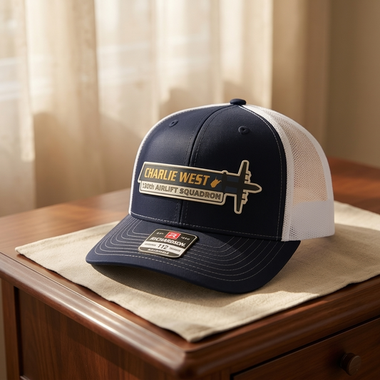 130th AW Charlie West C-130J Wing Tail Flash HAT - UV Leatherette